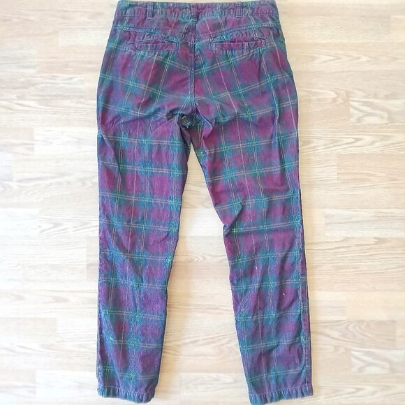Anthropologie Pilcro Hyphen Plaid Corduroy Pants Size 28 - Picture 5 of 9